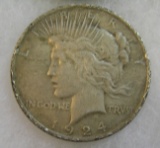 1924 Lady Liberty Peace silver dollar in good condition