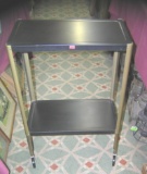 2 tier all metal, utility cart on caster wheels