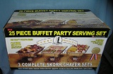 25 piece buffet party serving set with original box