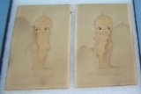 Pair of 1930's Rose O'Neill Kewpie doll post cards