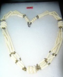 Bone style vintage costume jewelry necklace