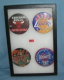 Group of vintage NBA basketball pin back buttons