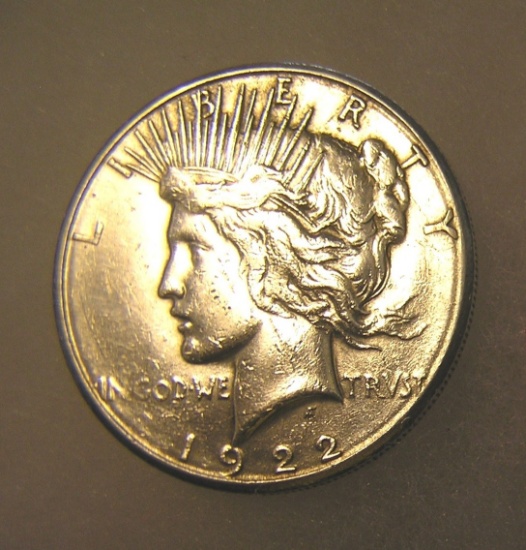 1922S Peace silver dollar in very good condition