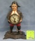 Cast iron continental man blinking eye clock