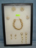 Collection of great 1950's earrings and bracelet