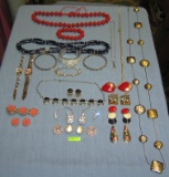 Large group of vintage costume jewelry