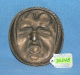 Sold bronze crying baby figural dish