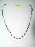 Antique crystal and black onyx necklace