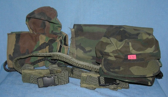 Group of camouflage collectibles and more