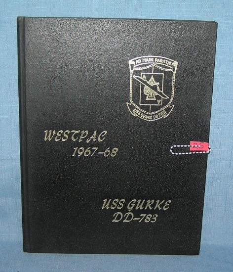 Original Vietnam USS Gurke DD783 officer's and crew book