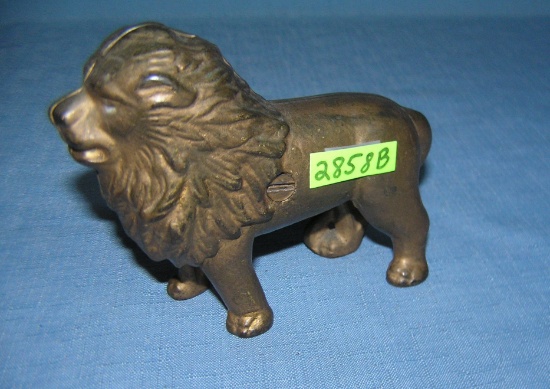 Antique cast iron lion bank