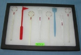 Collection of vintage airline drink stirrers