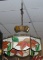 Vintage leaded stained glass chandelier