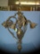 Solid brass chandelier with leaf decorations