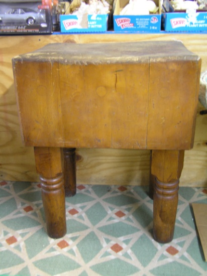 Antique butcher block table