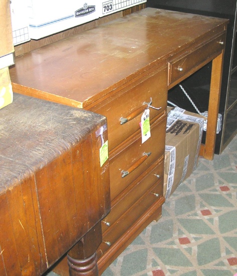 Vintage maple four drawer desk