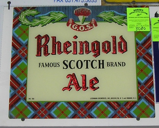 Rheingold Scotch Ale advertising sign