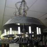 12 bulb hanging all metal chandelier