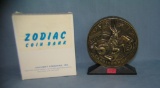 Capricorn all cast metal Zodiac bank with original box