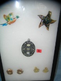 Vintage costume jewelry pins and earrings