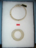 Quality pearl costume jewelry choker and bracelet