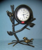 Bird and tree decorated shelf clock