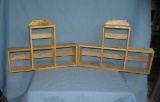 Pair of maple 7 shelf display units