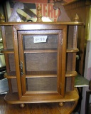 Miniature walnut and glass china cabinet