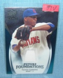 Fausto Carmona game used uniform material rookie card