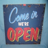 Come in we're open retro style advertising sign