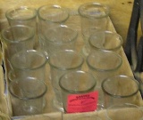 Box full of vintage juice glasses