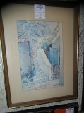 Virgin Islands print by L. Gluck matted and framed