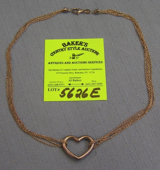 Quality heart shaped sterling silver necklace