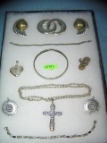 Collection of sterling silver and silver overlay jewelry