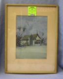 Artist signed watercolor signed Hohn