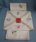 Set of 6 hand stitched floral napkins