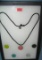 Fashion necklace with 5 interchangable pendants