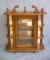 Miniature walnut and glass china cabinet