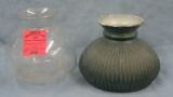 Pair of vintage glass lamp globes