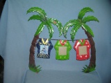 All metal tiki party wall decoration multi colored