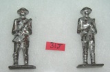 Pair of vintage Gray Iron cast iron toy soldiers