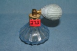 Perfume spray bottle with blue glass dispenser