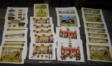 Box full of vintage soccer and sport related post cards