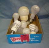 Box full of estate found light bulbs