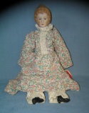 Porcelain and cloth dressed doll 14 inches