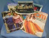 Box full of 7 collectible knitting and crocheting catalogs