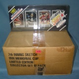 Box full of vintage unopened hockey card sets