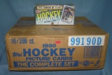 16 boxes of vintage 1990 Topps hockey card sets