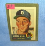 Warren Spahn retro style baseball card