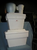 Group of 4 Styrofoam beach or barbecue coolers